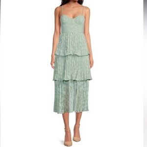Gianni Bini Esme 3 Tiered Chiffon Sweetheart Neckline Dress